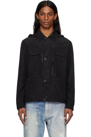 C.P. Company Blouson de style surchemise noir en nylon Flatt à verres