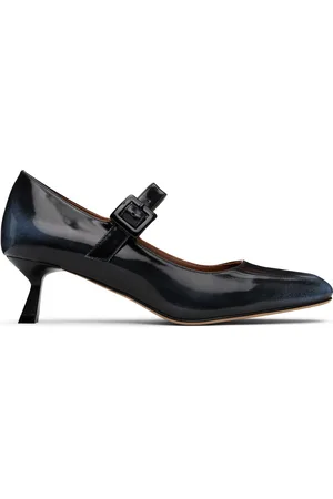 Shushu/Tong Chaussures à talon bleu et noir à bout carré