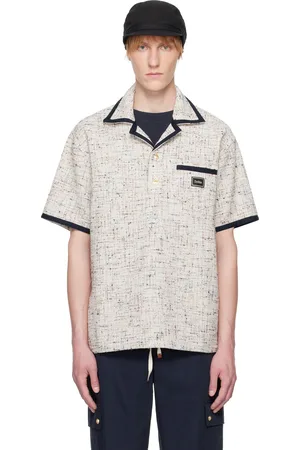 Drôle de Monsieur Polo beige et bleu marine en tweed à logo Drôle