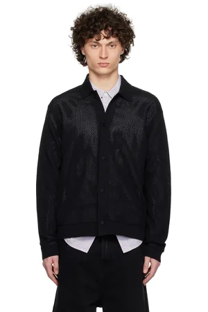 Represent Cardigan à manches longues noir en tricot à mailles ouvertes
