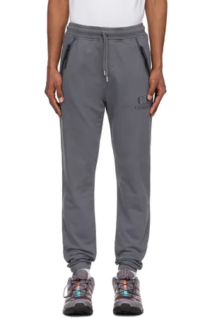 C.P. Company Pantalon de survêtement gris en jersey bouclette léger à logo