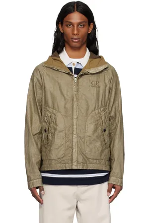C.P. Company Blouson beige en lin ciré à verres
