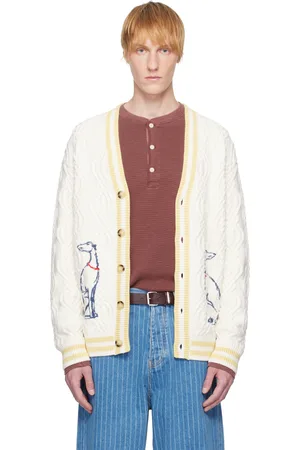 Drôle de Monsieur Cardigan blanc cassé à images Médicis