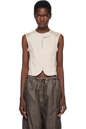 OUR LEGACY Gilet de style corset gris en satinette