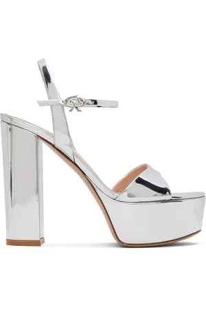 Gianvito Rossi Sandales à talon Marlena argentées