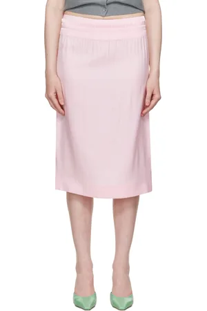Shushu/Tong Jupe midi rose à taille bouillonnée