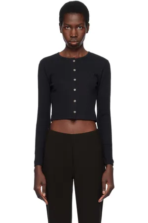 Leset Cardigan écourté noir en pointelle