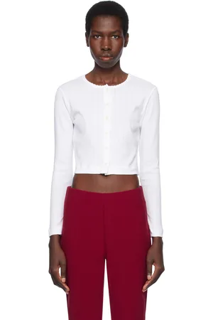 Leset Cardigan écourté blanc en pointelle