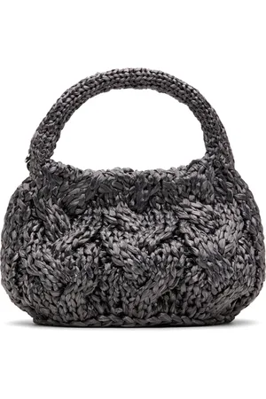J.W.Anderson Petit sac gris acier en tricot câblé