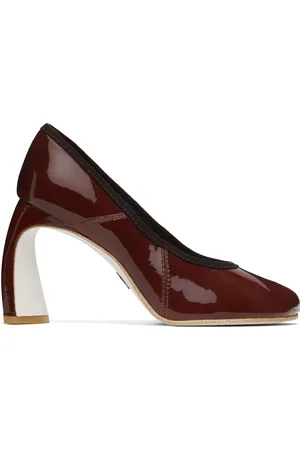 Tory Burch Chaussures à talon brunes à bout ouvert