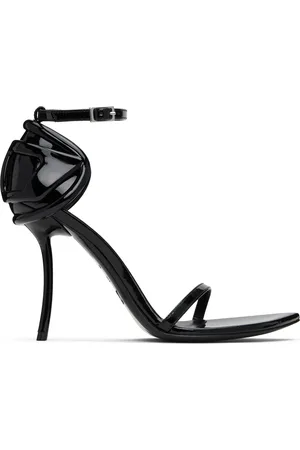 Diesel Sandales à talon Ten&Half noires à appliqué à logo