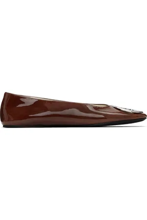 Tory Burch Ballerines Reva brunes exclusives à SSENSE