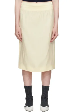 Shushu/Tong Jupe midi jaune à taille bouillonnée