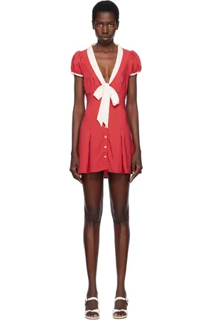 Frankies Bikinis Robe courte Manhattan rouge à boutons