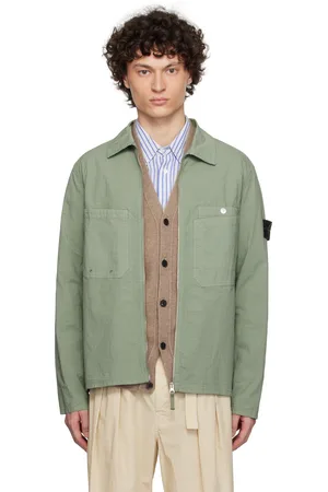 Stone Island Blouson Mil-Spec TC vert en tissu antidéchirures extensible