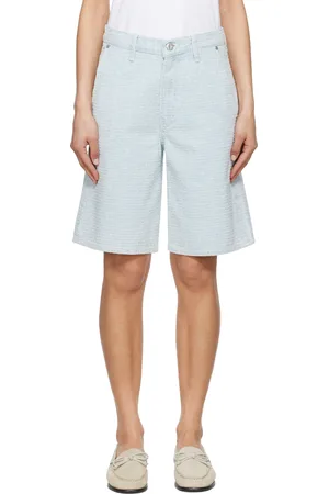 RAG&BONE Short façon tailleur McKenna bleu en denim texturé