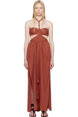 Isabel Marant Robe longue Justine orange