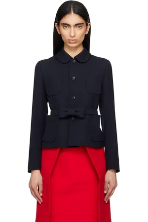 Comme des Garçons Veston bleu marine en gabardine de laine