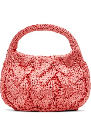 J.W.Anderson Petit sac rose en tricot câblé