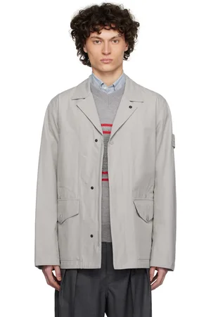 Stone Island Blouson résistant aux intempéries gris en canevas de coton - Ghost