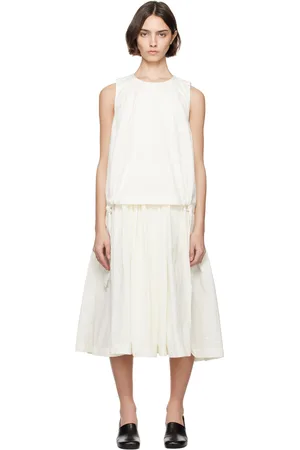 CASEY CASEY Robe midi Astrid blanc cassé