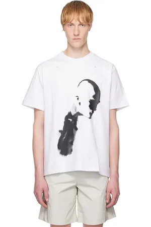 HELIOT EMIL T-shirt blanc à image générée par l