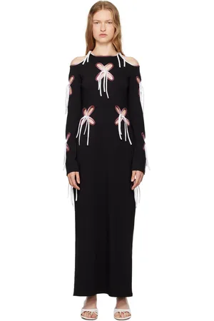 J.KIM Robe midi Yin Yang noire