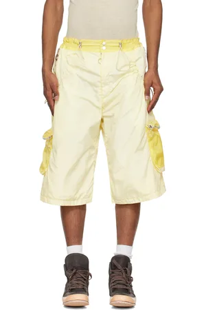 Charlie Constantinou Short cargo jaune en taffetas technique