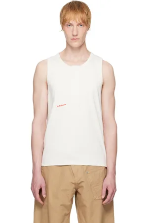J.W.Anderson Débardeur de style henley blanc cassé