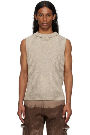 Charlie Constantinou Gilet beige et brun en tricot
