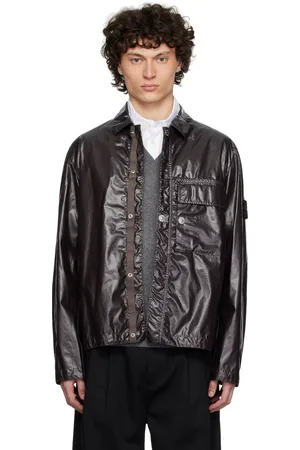 Stone Island Blouson TC gris en Mussola Gommata