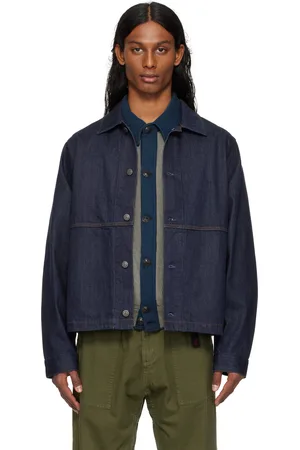 Gramicci Blouson bleu marine en denim japonais