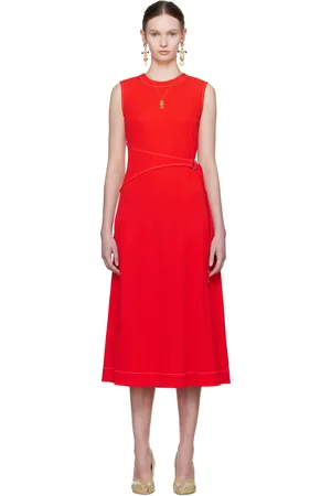 Tory Burch Robe midi rouge en jersey à ceinture