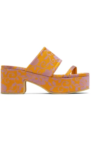 DRIES VAN NOTEN Sandales à talon orange à plateforme