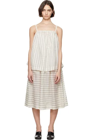 CASEY CASEY Robe midi étagée Fifi blanc cassé