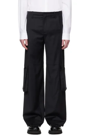 HELIOT EMIL Pantalon cargo façon costume Ferro noir