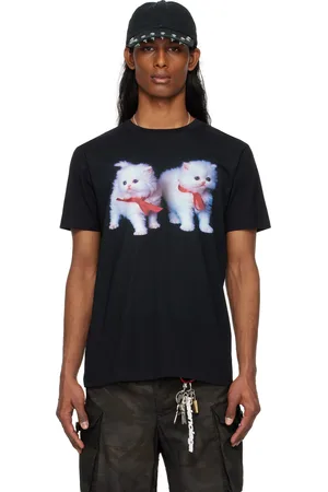 ASHLEY WILLIAMS T-shirt Danny noir à image de chatons exclusif à SSENSE