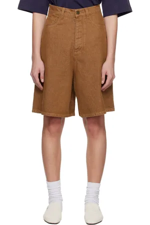 J.W.Anderson Short brun en denim à effet délavé