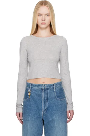 ÉTERNE Micro t-shirt à manches longues gris