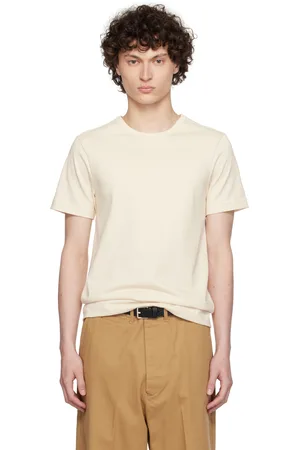 Merz b. Schwanen T-shirt 215 blanc cassé en tricot circulaire