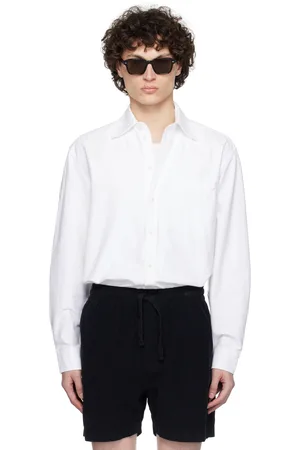 Merz b. Schwanen Chemise 11 blanche en toile oxford