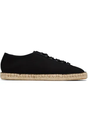 LEMAIRE Espadrilles Linoléum noires à laçage