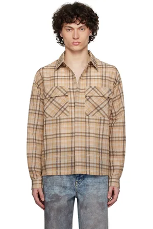 Represent Chemise beige en flanelle transparente