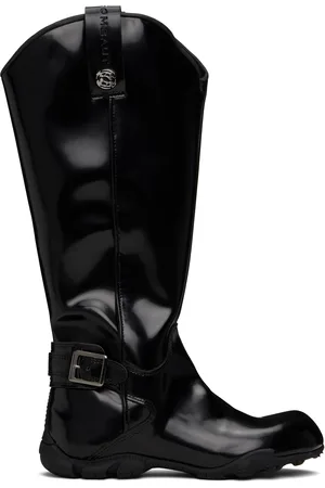 ROMBAUT Bottes de cowboy noires en cuir synthétique verni