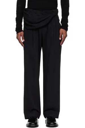 Hyein Seo Pantalon noir à sac-ceinture graphique