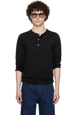 Merz b. Schwanen Henley 206 noir en tricot circulaire