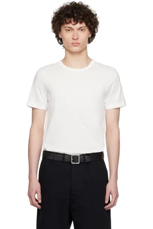 Merz b. Schwanen T-shirt 1950s blanc en tricot circulaire