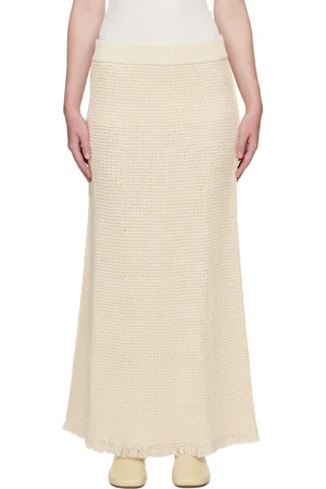 STUDIO NICHOLSON Jupe midi Rye blanc cassé