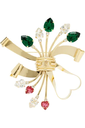 VALENTINO GARAVANI Broche Papier floral dorée