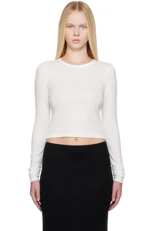 ÉTERNE Micro t-shirt à manches longues blanc cassé